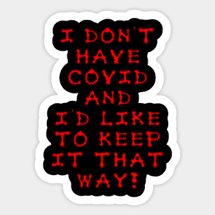 No Covid Please Sticker